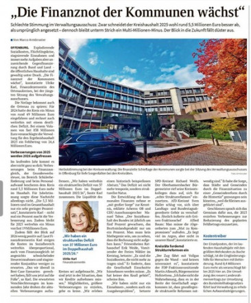 Finanznot der Kommunen waechst Lahrer Zeitung 14. Oktober 2025 
